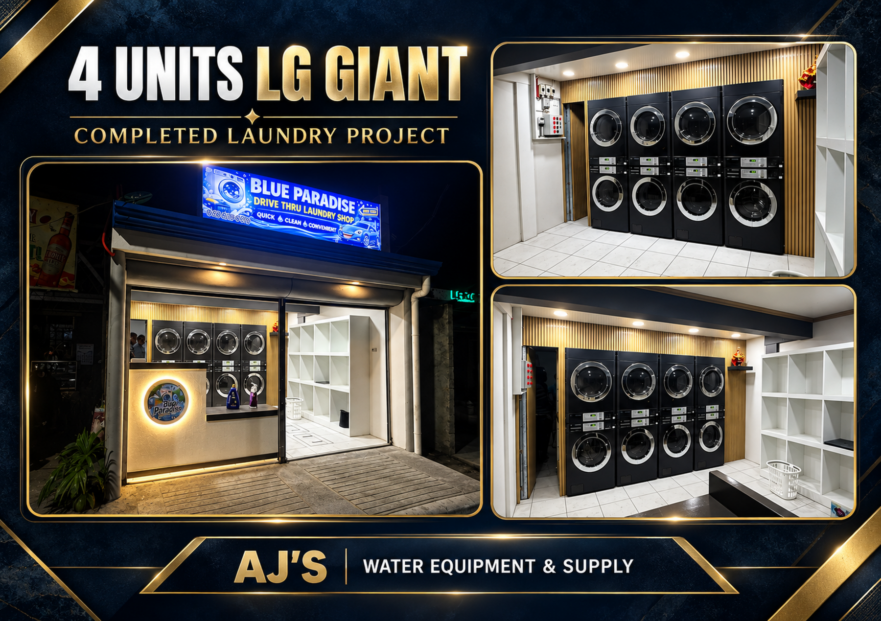 Premium 4-unit commercial washer and dryer laundry package