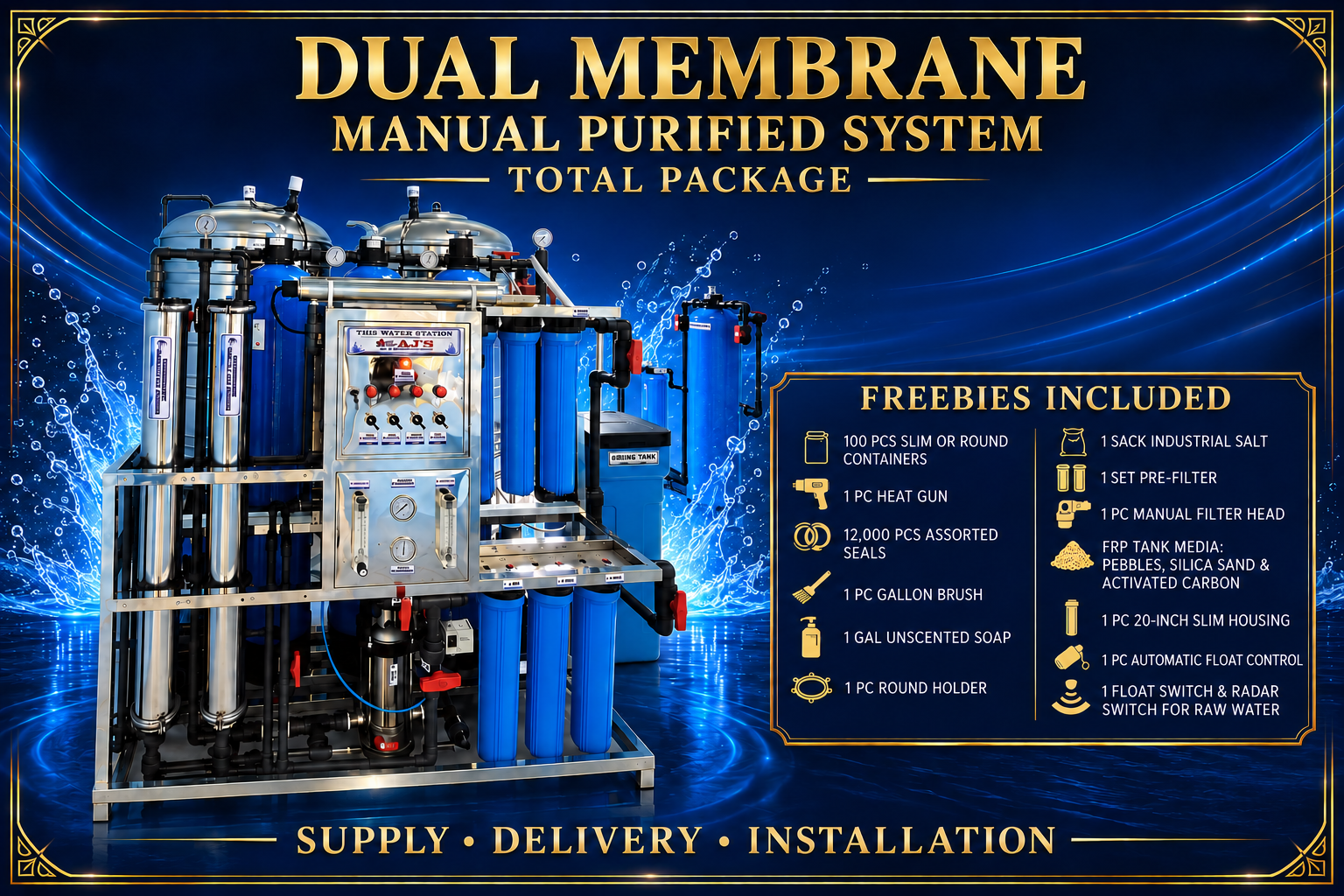 Dual Membrane Manual Purified water refilling package