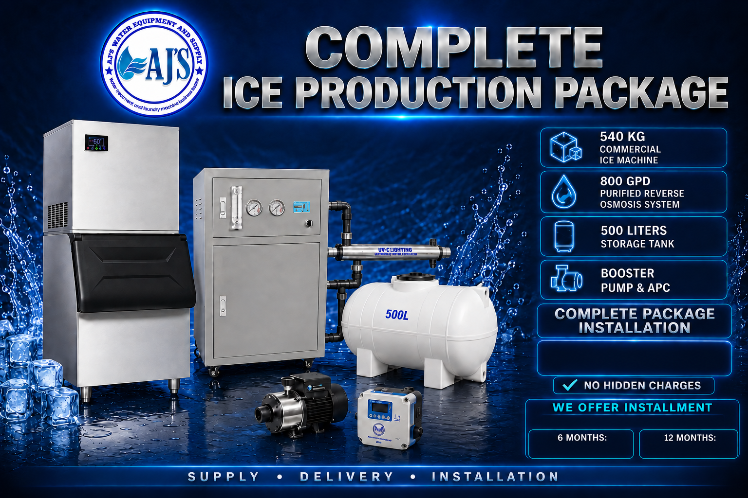 ICE MAKER WITH RO SYSTEM